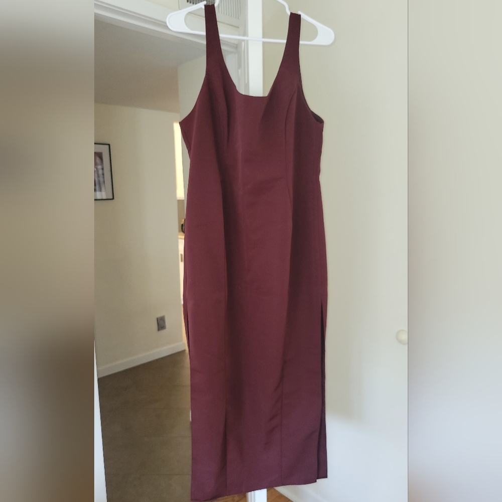 ASOS Burgundy Midi Sheath Dress